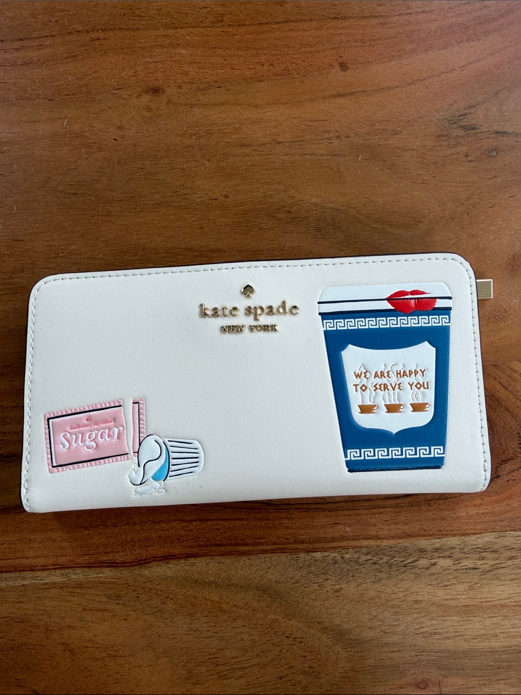 Nwt Kate Spade Coffee Break Large Slim Bifold Wallet